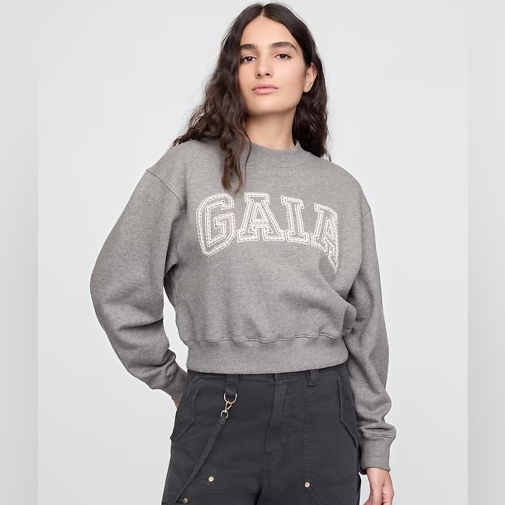 Grey Cult Gaia x GAP Cropped Logo Sweater